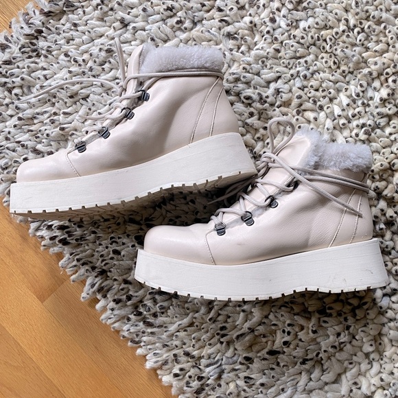 Paloma Barcelo Shearling Platform Boot - Picture 1 of 7